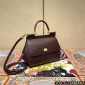 Authentic quality- Dolce Gabbana Medium Sicily Handbag in in Dauphine leather -Bordeaux