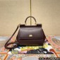Authentic quality- Dolce Gabbana Medium Sicily Handbag in in Dauphine leather -Bordeaux