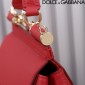 Authentic quality- Dolce Gabbana Medium Sicily Handbag in in Dauphine leather -Red