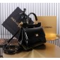 Authentic Quality- Dolce Gabbana Medium Sicily Handbag in Polished calfskin- Black
