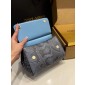 Authentic quality- Dolce Gabbana Medium Sicily Handbag  in python skin-Light blue