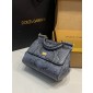 Authentic quality- Dolce Gabbana Medium Sicily Handbag  in python skin-Light blue