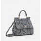 Authentic quality- Dolce Gabbana Medium Sicily Handbag  in python skin-Light blue