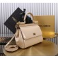 Authentic Quality-Dolce Gabbana Medium Sicily Handbag in Polished calfskin- Beige