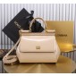 Authentic Quality-Dolce Gabbana Medium Sicily Handbag in Polished calfskin- Beige