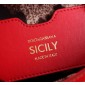 Authentic quality- Dolce Gabbana medium Sicily Handbag in Polished calfskin-Red