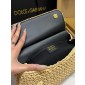 Authentic quality- Dolce Gabbana Elongated Sicily handbag in Raffia and python