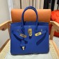 Hermes Birkin 25 / Birkin 30  in Togo Leather-Blue Hydra