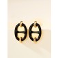 Hermes Mini Mailon Earrings-Noir