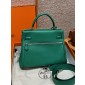 Hermes Kelly Lakis Pocket 28 / 32 in Swift Leather-Vert Vertigo