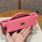 Hermes Kelly Pochette in Swift Leather-Rose lipstick