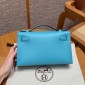 Hermes Kelly Pochette in Swift Leather-Blue de nord