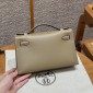 Hermes Kelly Pochette in Swift Leather-Beige marfa