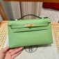 Hermes Kelly Pochette in Epsom Leather-Vert Criquet