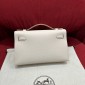 Hermes Kelly Pochette in Epsom Leather-Cream white