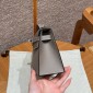 Hermes Kelly Pochette in Epsom Leather-Gris asphalte