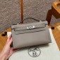 Hermes Kelly Pochette in Epsom Leather-Gris asphalte