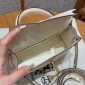 Hermes Mini Kelly Epsom leather-Cream white