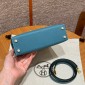 Hermes Mini Kelly Epsom leather-Blue jean