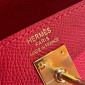 Hermes Kelly 25 / 28  in Epsom Leather-Rouge casaque
