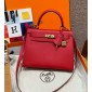Hermes Kelly 25 / 28  in Epsom Leather-Rouge casaque