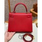 Hermes Kelly 25 / 28  in Epsom Leather-Rouge casaque