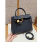 Hermes Kelly 25 / 28  in Epsom Leather-bleu indigo