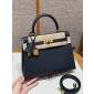 Hermes Kelly 25 / 28  in Epsom Leather-bleu indigo