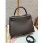 Hermes Kelly 25 / 28  in Epsom Leather-Chocolate