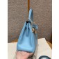 Hermes Kelly 25 / 28  in Swift Leather-Celeste