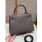 Hermes Kelly 25 / 28  in Epsom Leather-Etain