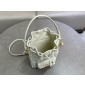 Small Dior Caro Bucket Bag-White
