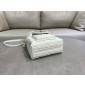 Small Dior Caro Bucket Bag-White