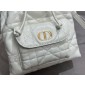 Small Dior Caro Bucket Bag-White