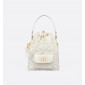 Small Dior Caro Bucket Bag-White