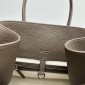 The Row Soft Margaux 15 Bag in Grained Leather-Grey