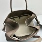 The Row Soft Margaux 15 Bag in Grained Leather-Grey