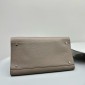 The Row Soft Margaux 15 Bag in Grained Leather-Grey