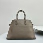 The Row Soft Margaux 15 Bag in Grained Leather-Grey