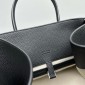 The Row Soft Margaux 15 Bag in Grained Leather-Black
