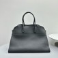 The Row Soft Margaux 15 Bag in Grained Leather-Black