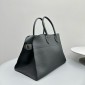 The Row Soft Margaux 15 Bag in Grained Leather-Black